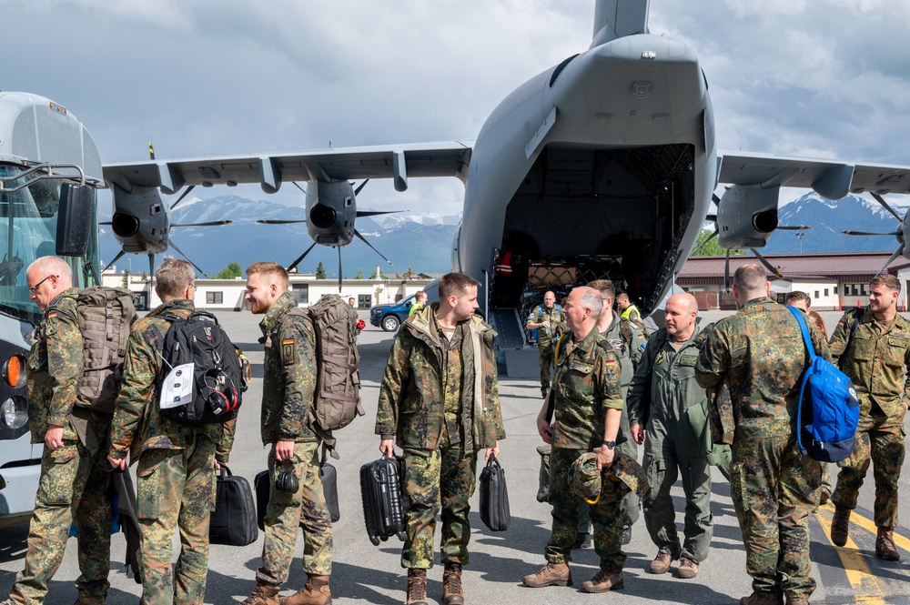 German Air Force Soldiers arrive at JBER for Exercise Pacific Skies 24