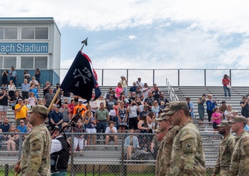 Company A, 1st Battalion, 178th Infantry Regiment mobilizes for deployment in Peoria, Illinois, June 4, 2024.