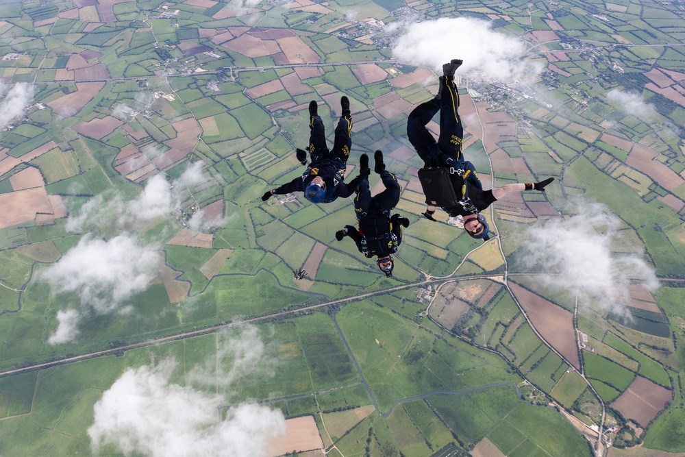 Special Operations and veterans perform military freefall jump during D-Day 80