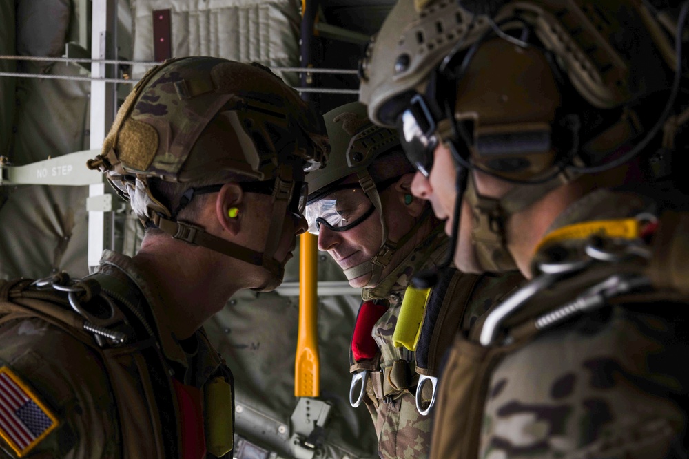 Special Operations and veterans perform military freefall jump during D-Day 80