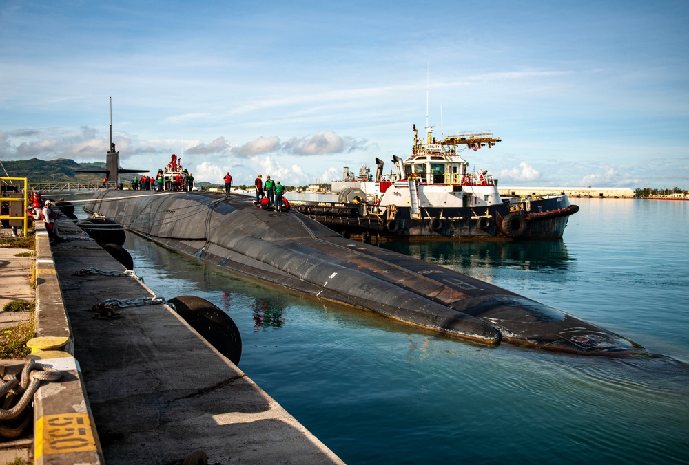 USS Louisiana Departs Naval Base Guam