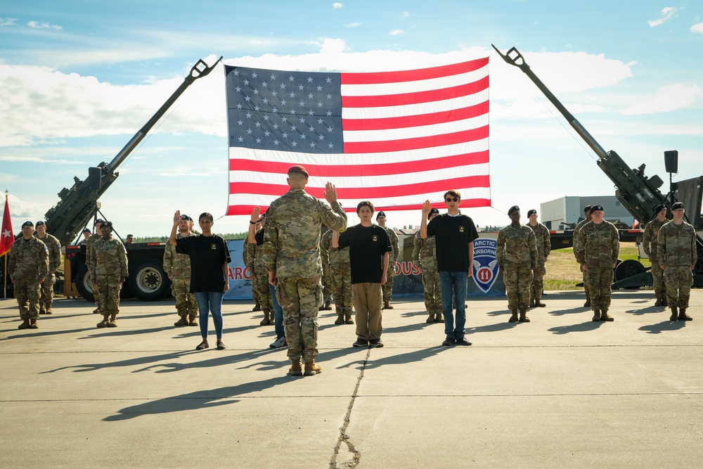 Arctic Angel Rendezvous Week Enlistment Ceremony