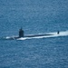 THE LOS ANGELES-CLASS FAST-ATTACK SUBMARINE USS ASHEVILLE (SSN 758) TRANSITS APRA HARBOR, NAVAL BASE GUAM