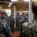 RAN sailors from Fleet Support Unit North, Fleet Logistic Support Element and Port Services during a tour of the tender