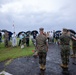 U.S. Marines, Sailors, and Japanese government officials visit Iwo Jima to observe Carrier Air Wing 5 field carrier landing practice.