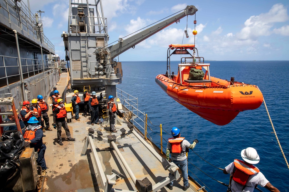 ESL MSC Civil Service Mariners Lower RHIB into water