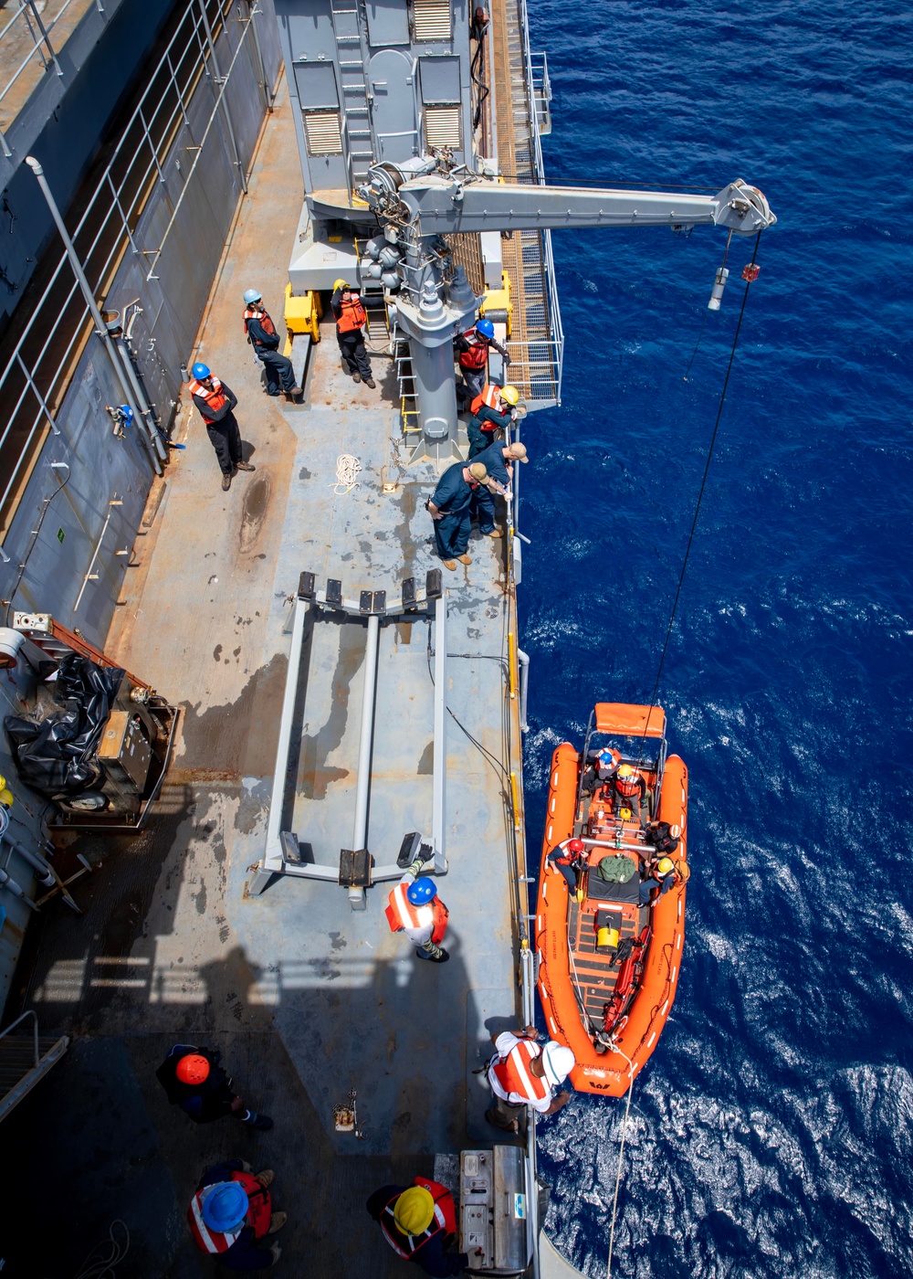 ESL MSC Civil Service Mariners Lower RHIB into water