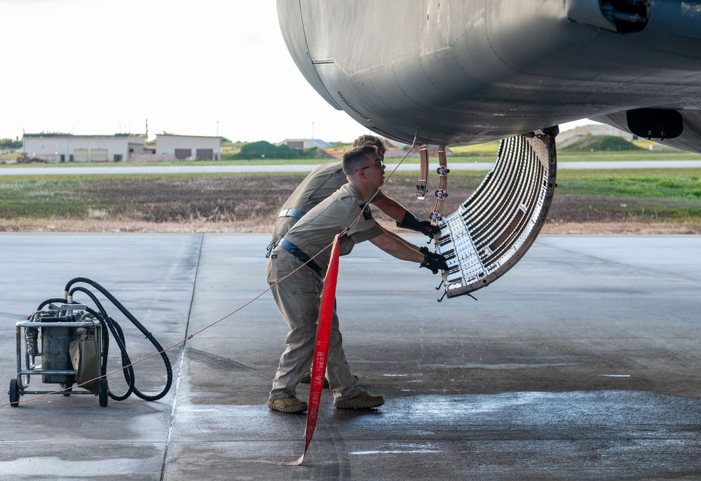37th Expeditionary Bomb Squadron B-1B Lancer arrives at Andersen Air Force Base during BTF 24-6