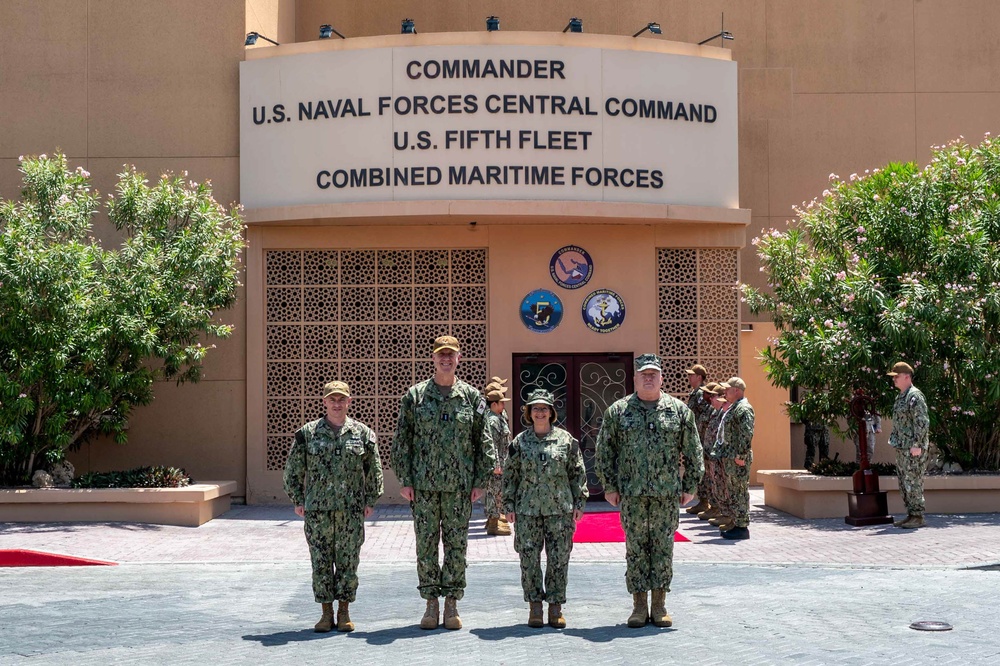 CNO and MCPON Visit 5th Fleet Commander in Bahrain