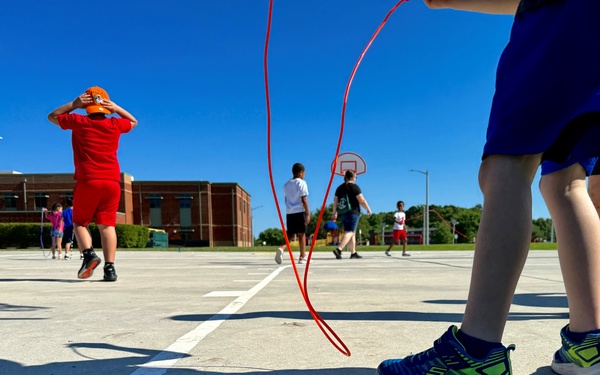 Serving country and community: HM-15 volunteers at Camp Allen Elementary field day