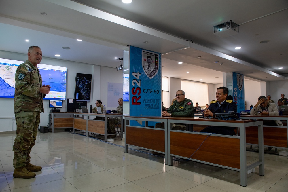Peruvian deputy minister of resources for defense visits RS24 Task Force headquarters