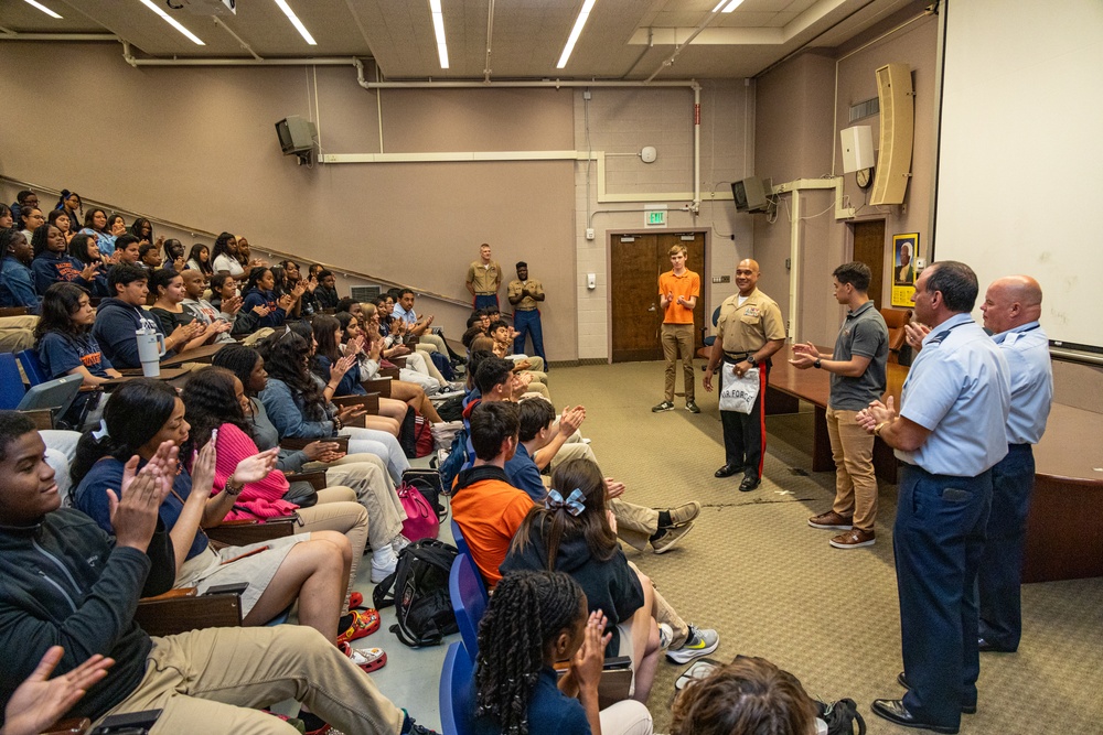 Lieutenant General Brian Cavanaugh visits Baltimore Polytechnic Institute