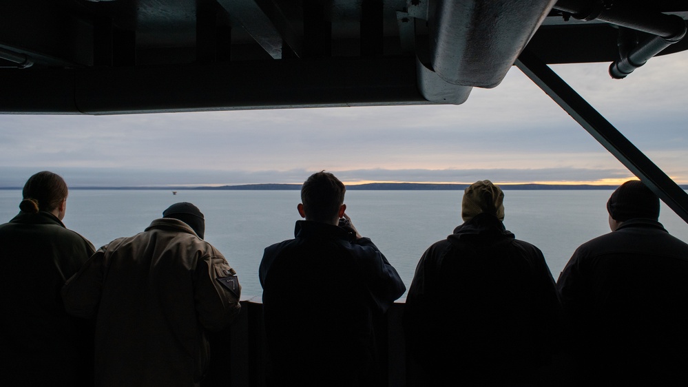 George Washington transits Strait of Magellan