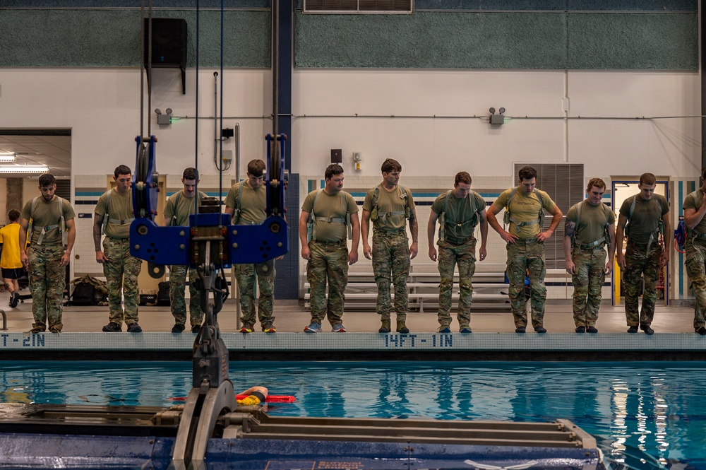 Airmen undergo underwater egress training