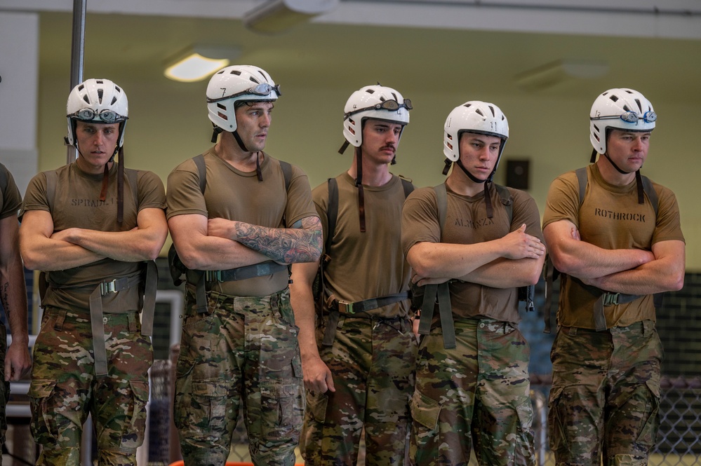 Airmen undergo underwater egress training