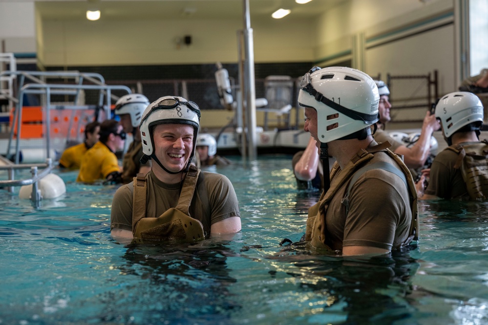 Airmen undergo underwater egress training