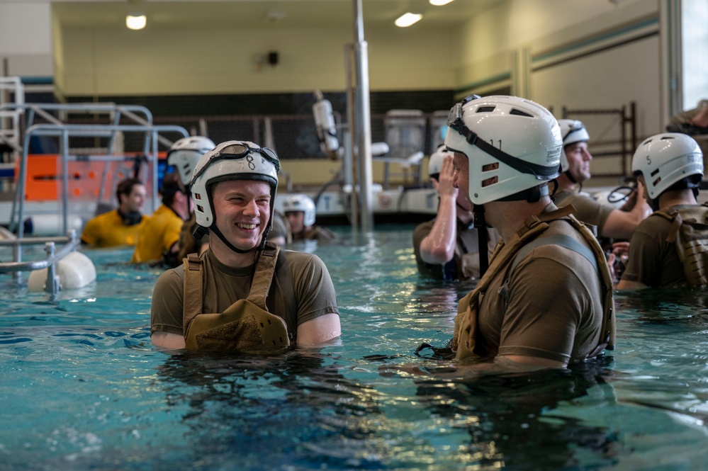 Airmen undergo underwater egress training