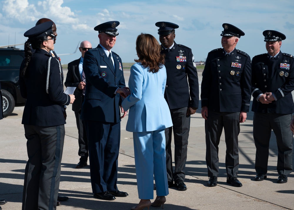 Vice President Kamala Harris arrives for 2024 USAFA graduation