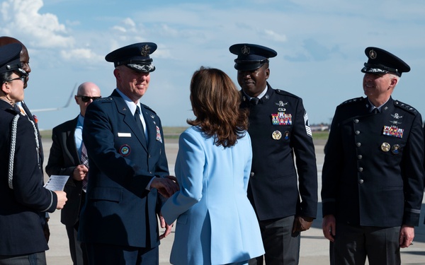 Vice President Kamala Harris arrives for 2024 USAFA graduation