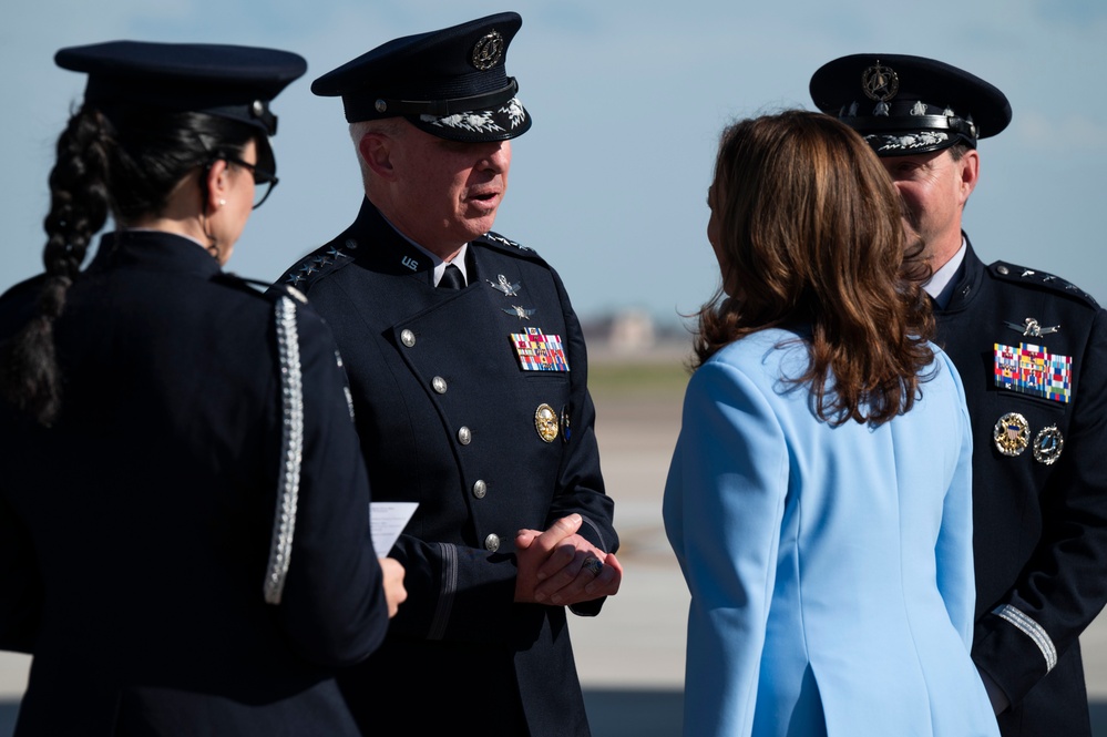 Vice President Kamala Harris arrives for 2024 USAFA graduation