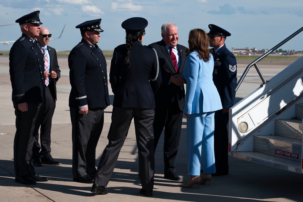 Vice President Kamala Harris arrives for 2024 USAFA graduation