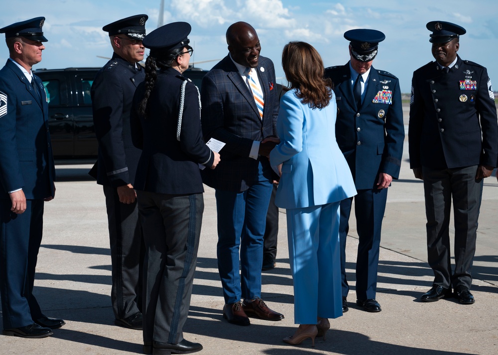 Vice President Kamala Harris arrives for 2024 USAFA graduation