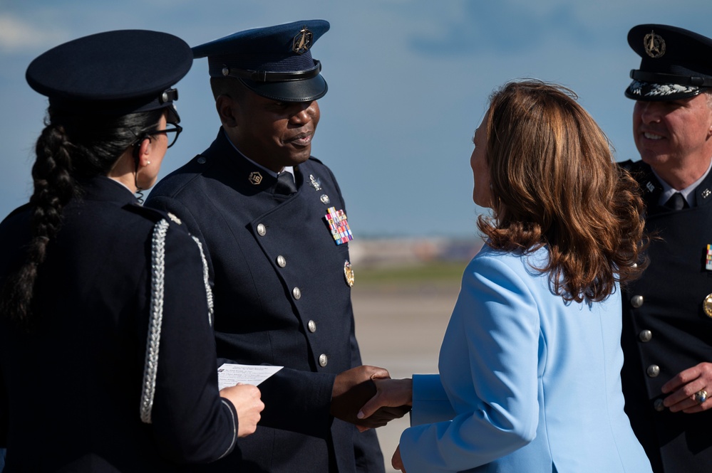 Vice President Kamala Harris arrives for 2024 USAFA graduation