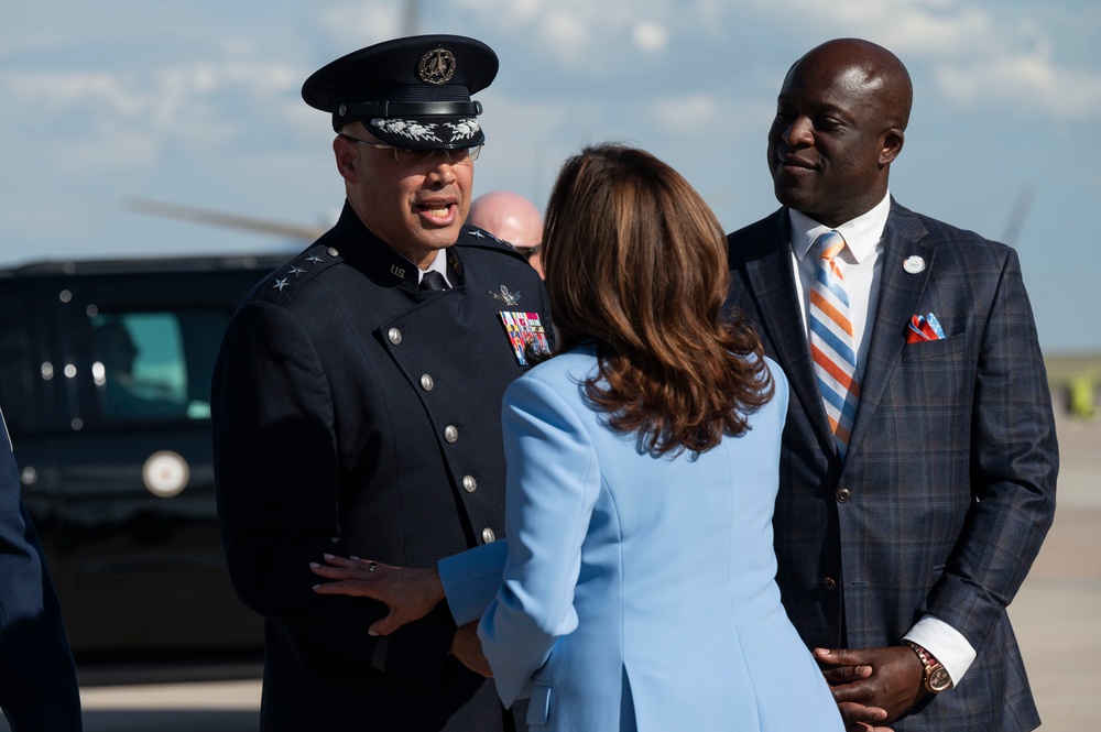 Vice President Kamala Harris arrives for 2024 USAFA graduation