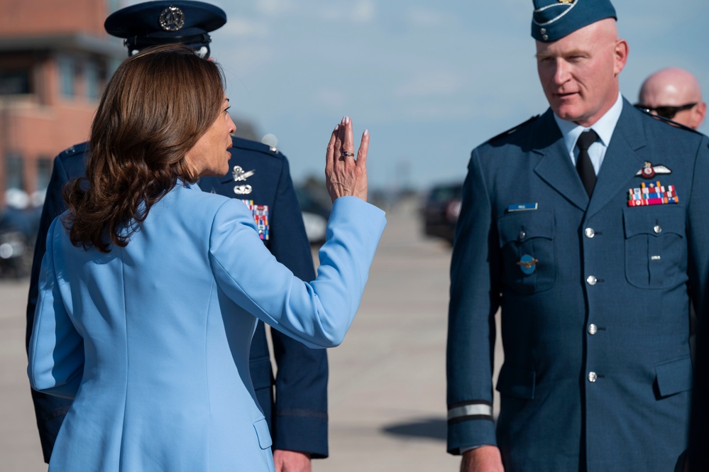 Vice President Kamala Harris arrives for 2024 USAFA graduation