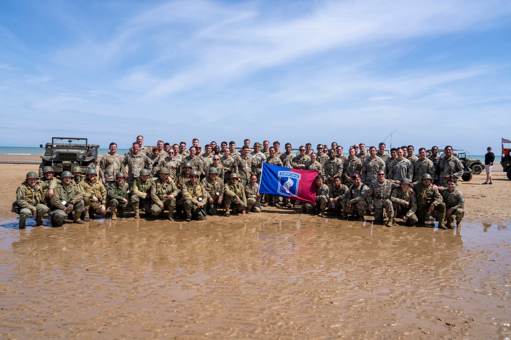 Honoring the Heroes of D-Day: 173rd Airborne Brigade's Tribute Run from Pointe du Hoc to Omaha Beach