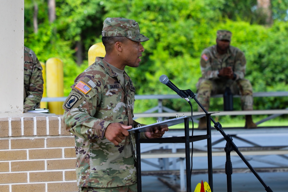 First Sergeants Pass Company Guidon in Change of Responsibility