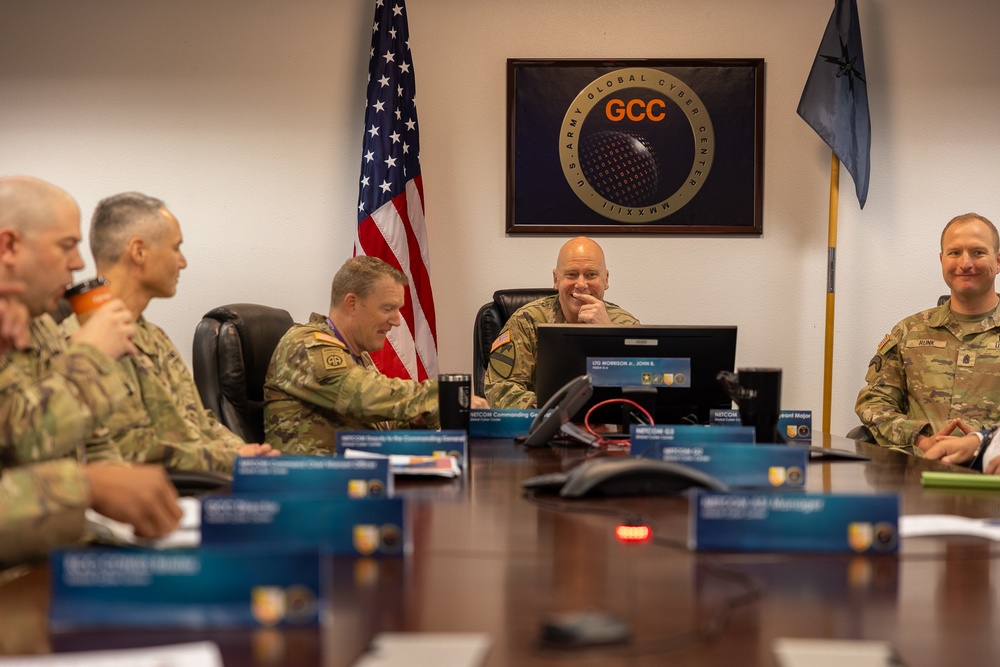 Lieutenant General John B. Morrison Jr. visits NETCOM to review transformation efforts