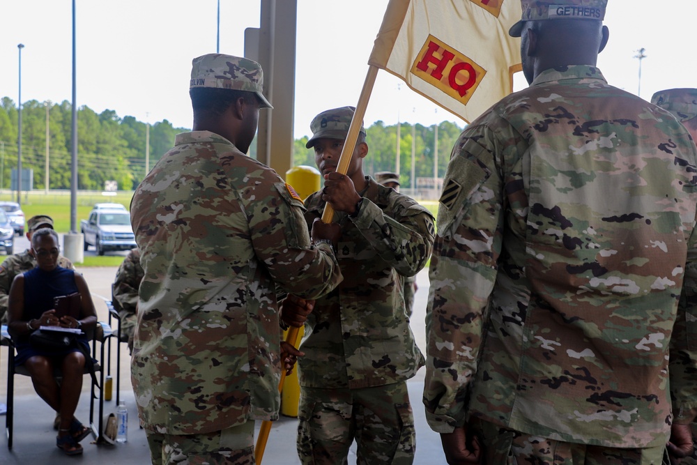 First Sergeants Pass Company Guidon in Change of Responsibility