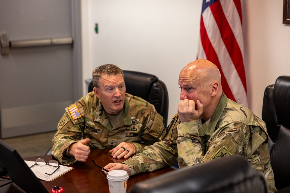 Lieutenant General John B. Morrison Jr. visits NETCOM to review transformation efforts