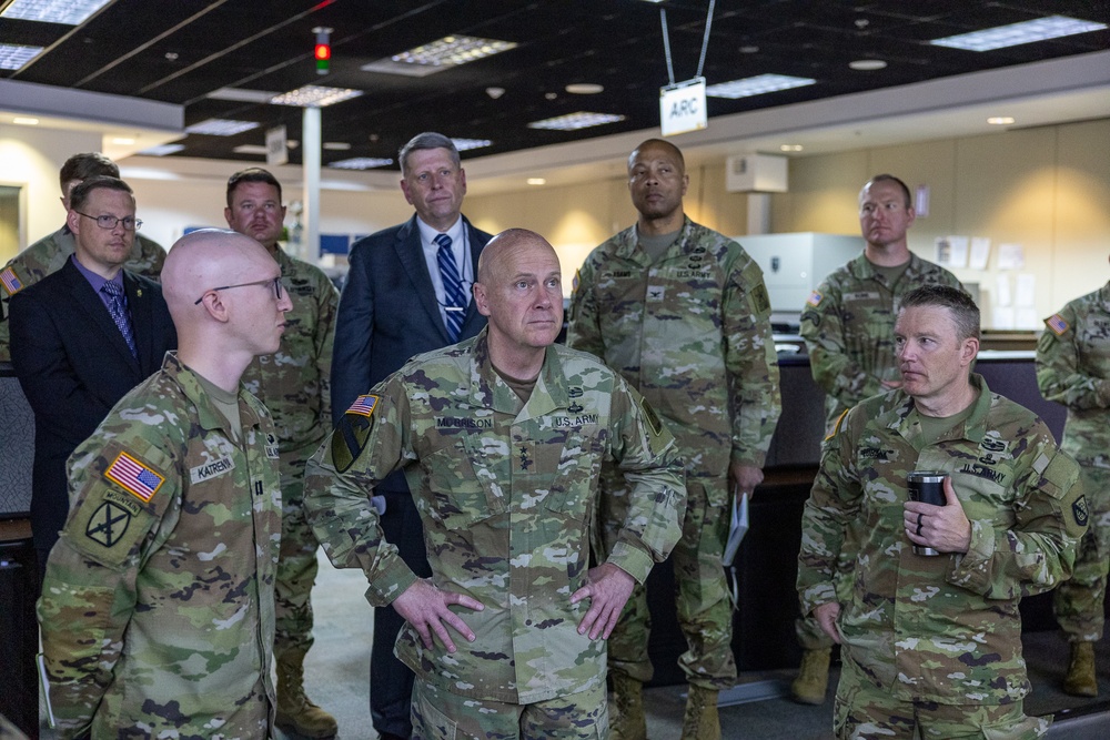 Lieutenant General John B. Morrison Jr. visits NETCOM to review transformation efforts