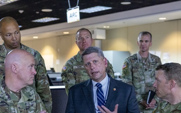 Lieutenant General John B. Morrison Jr. visits NETCOM to review transformation efforts
