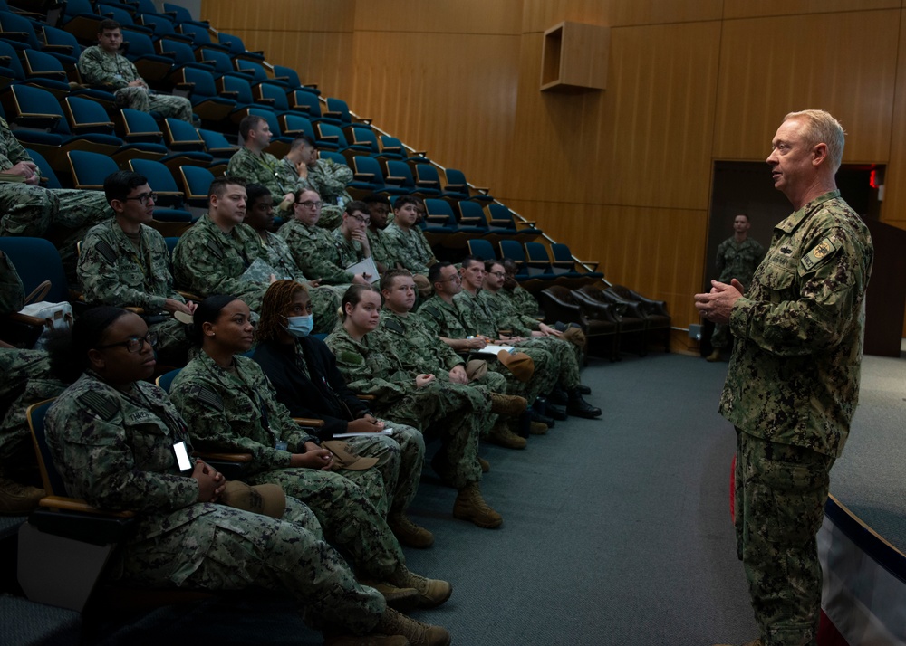 Rear Adm. Stuart C. Satterwhite, commander, MyNavy Career Visits Kings Bays