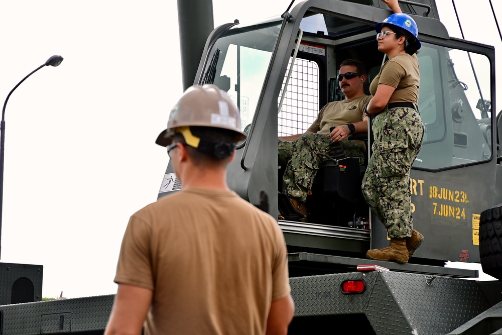 NMCB-5 and NMCB-4 Seabees Conduct Crane Recertification