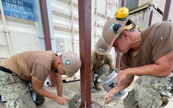 NMCB 4 Refurbishes a Containerized Living Unit on Camp Katuu