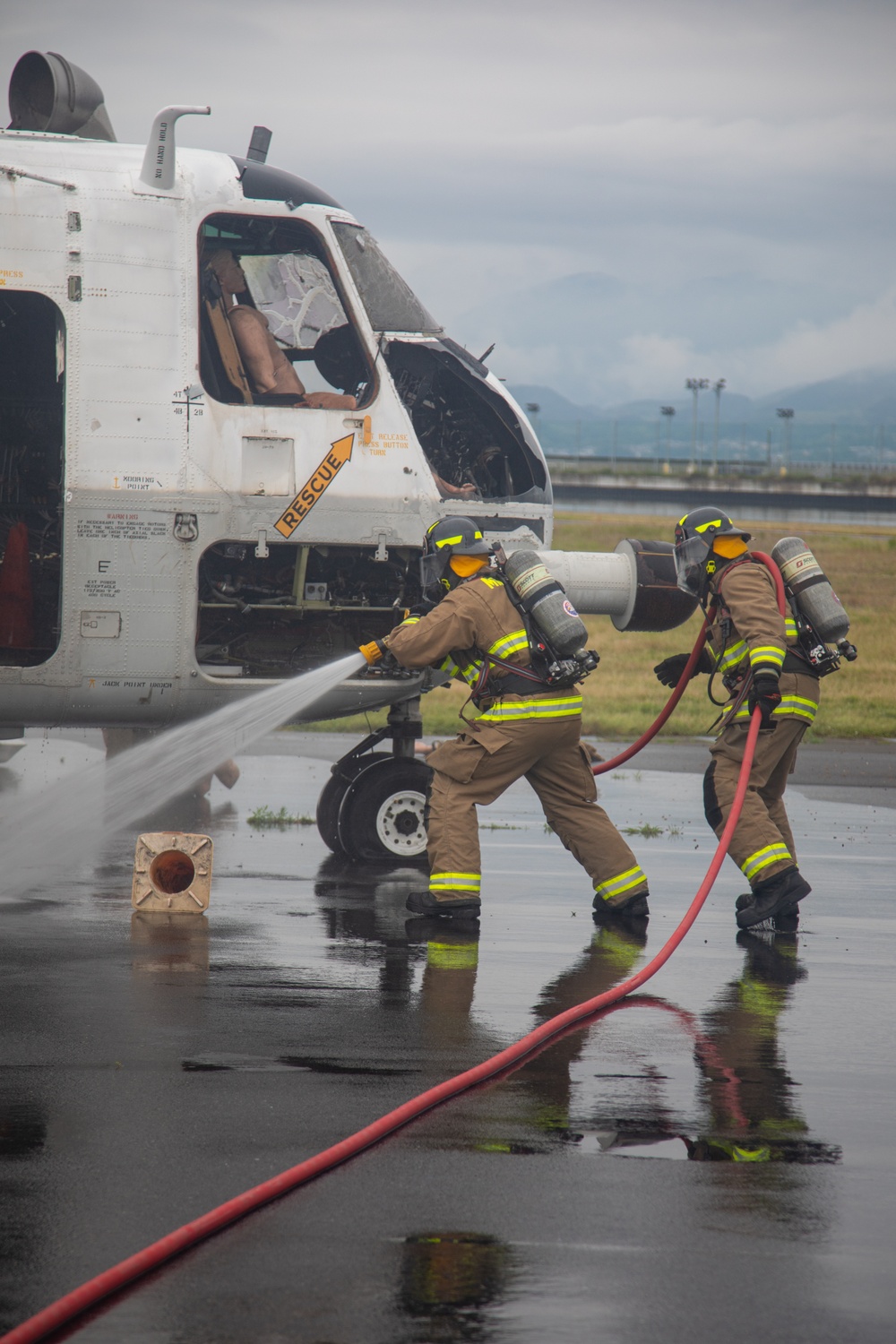 Marine Corps Air Station Iwakuni’s Aircraft Rescue and Firefighting and Fire and Emergency Services were recently awarded as the Medium Fire Department of the Year