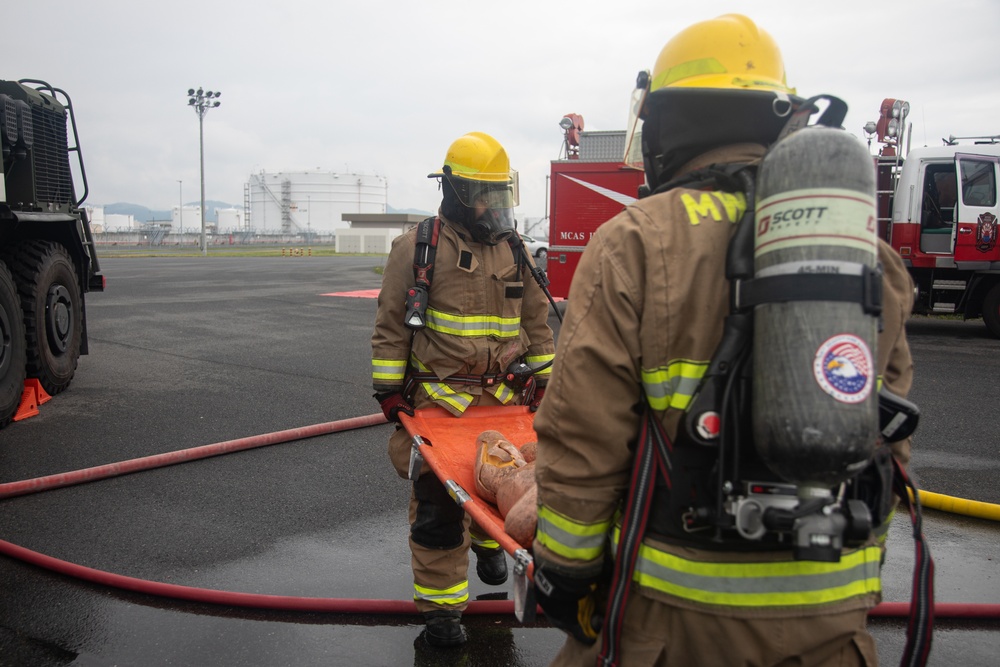 Marine Corps Air Station Iwakuni’s Aircraft Rescue and Firefighting and Fire and Emergency Services were recently awarded as the Medium Fire Department of the Year