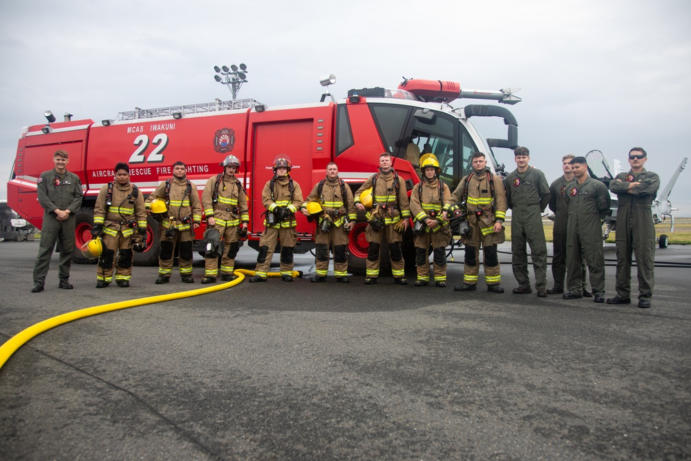 Marine Corps Air Station Iwakuni’s Aircraft Rescue and Firefighting and Fire and Emergency Services were recently awarded as the Medium Fire Department of the Year