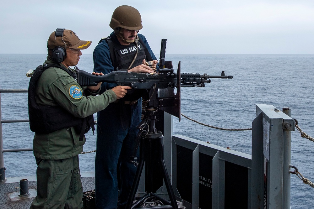 USS Tripoli Triad M240B Gun Shoot