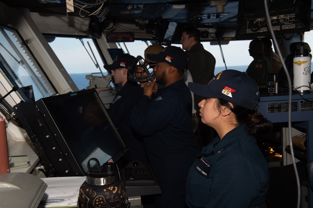 USS Ronald Reagan (CVN 76) conducts a fueling-at-sea and replenishment-at-sea with USNS Rappahannock (T-AO 204)