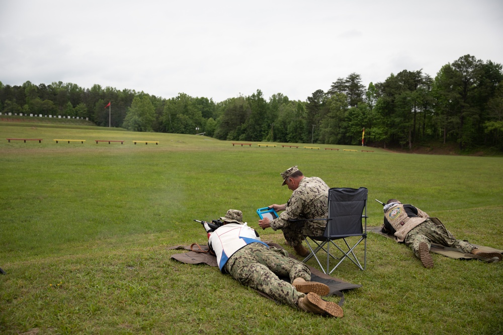 US Navy Marksmanship Team Shoots Competitive Rifle