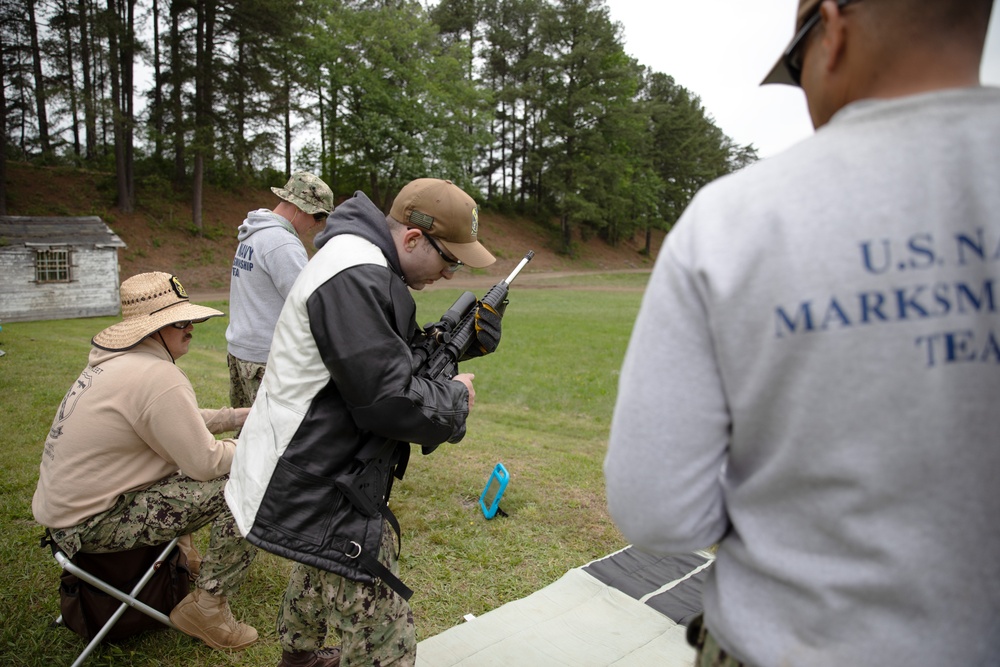 US Navy Marksmanship Team Shoots Competitive Rifle