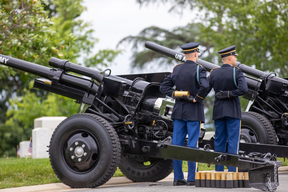 Presidential Salute Battery Fires 21 Gun Salute