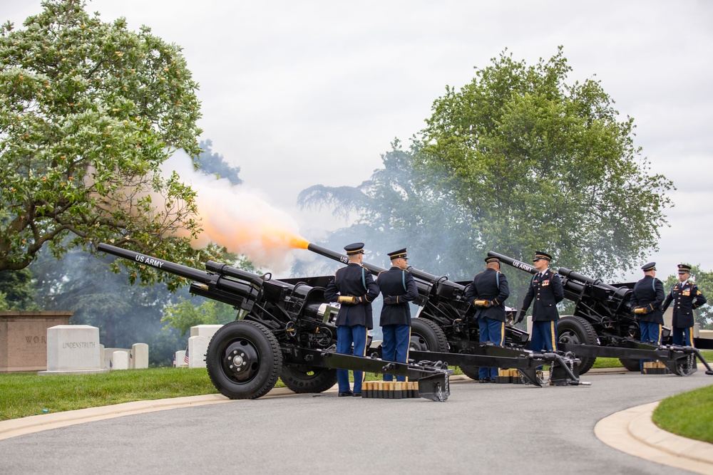 Presidential Salute Battery Fires 21 Gun Salute