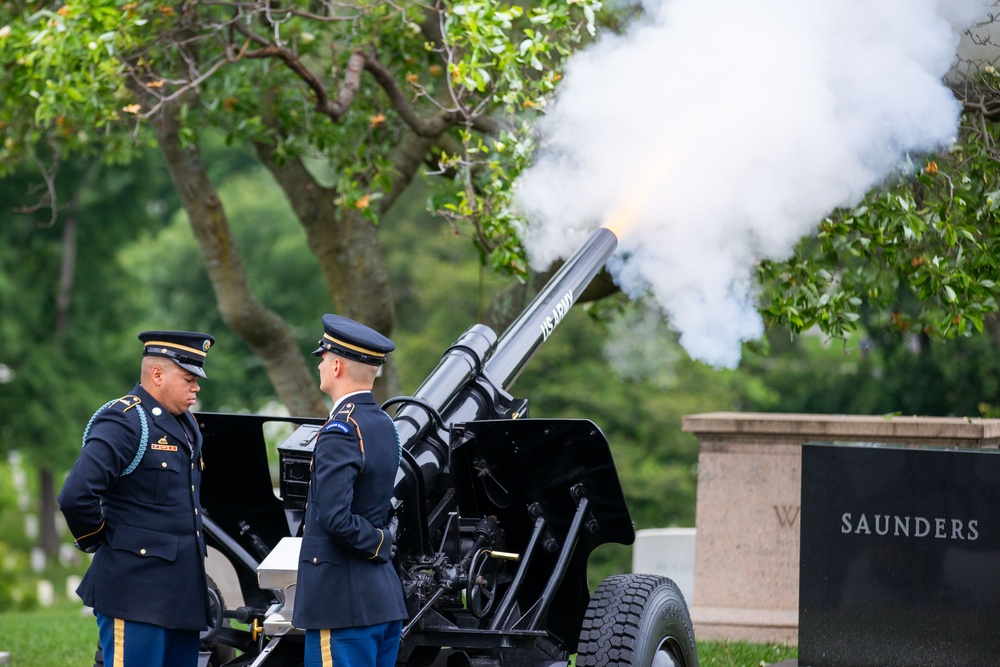 Presidential Salute Battery Fires 21 Gun Salute