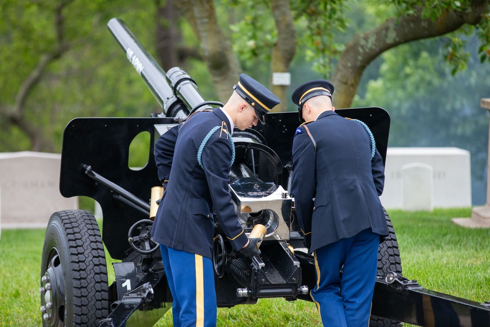 Presidential Salute Battery Fires 21 Gun Salute